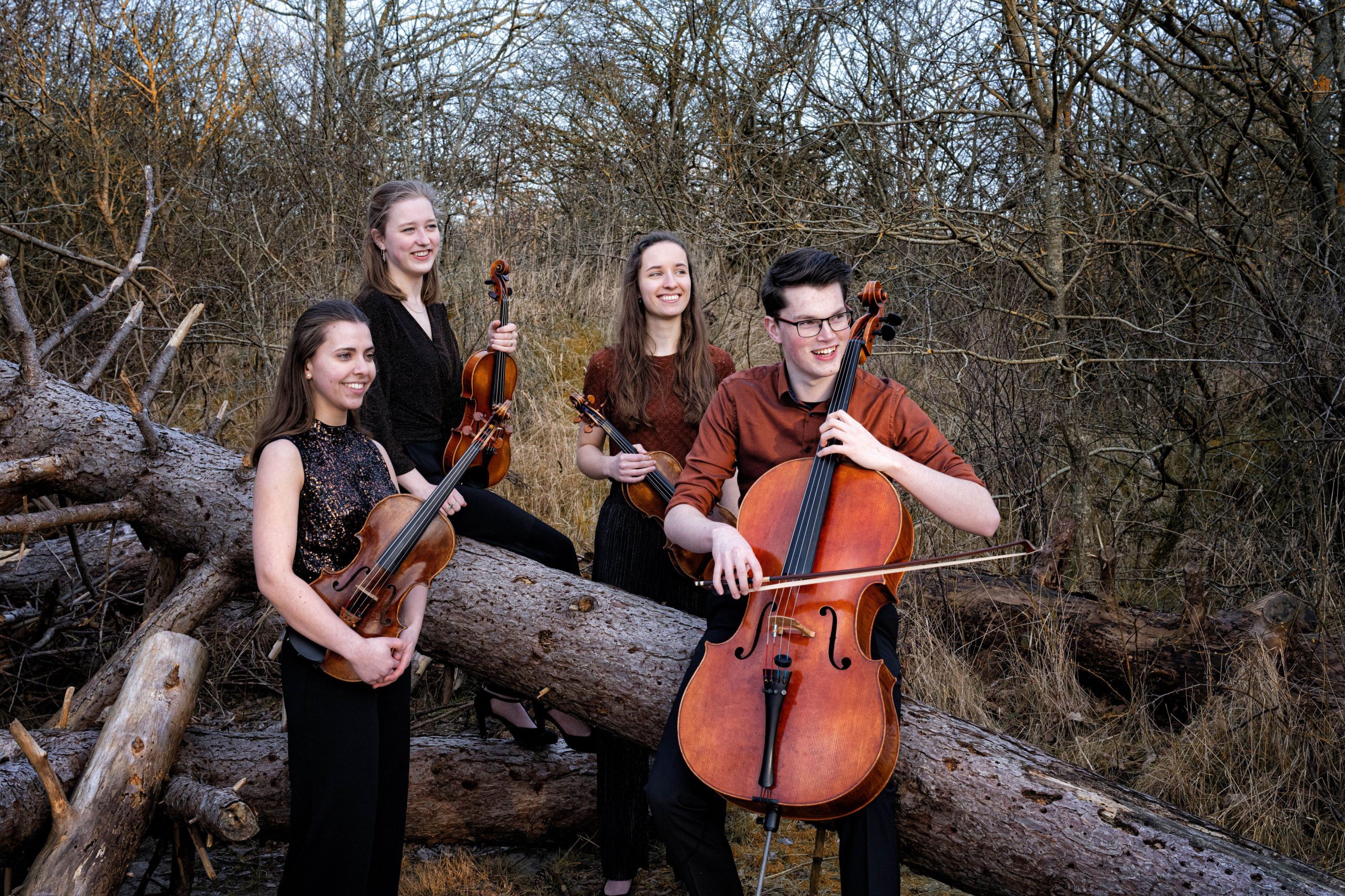 VIRIDE KWARTET: Salomé Bonnema en Nadia Ten Kate, viool; Sedna Heitzman, altviool en Jurre Koopmans, cello